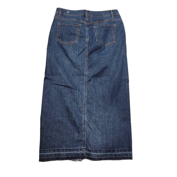 NWT Rachel Zoe Repreve Women Hi-Rise Stretch Slit Maxi Denim Skirt Size 6 Blue - Picture 2 of 4